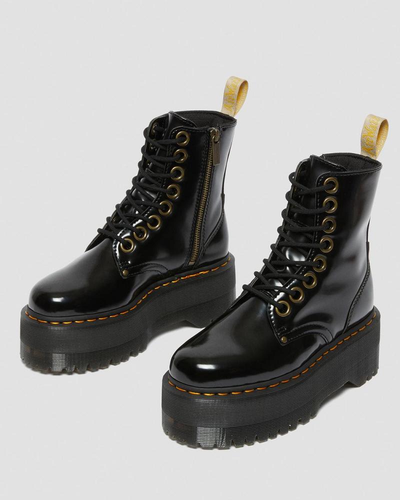 Women's Dr Martens Vegan Jadon Max Platform Boots Black | AU 263PJJ